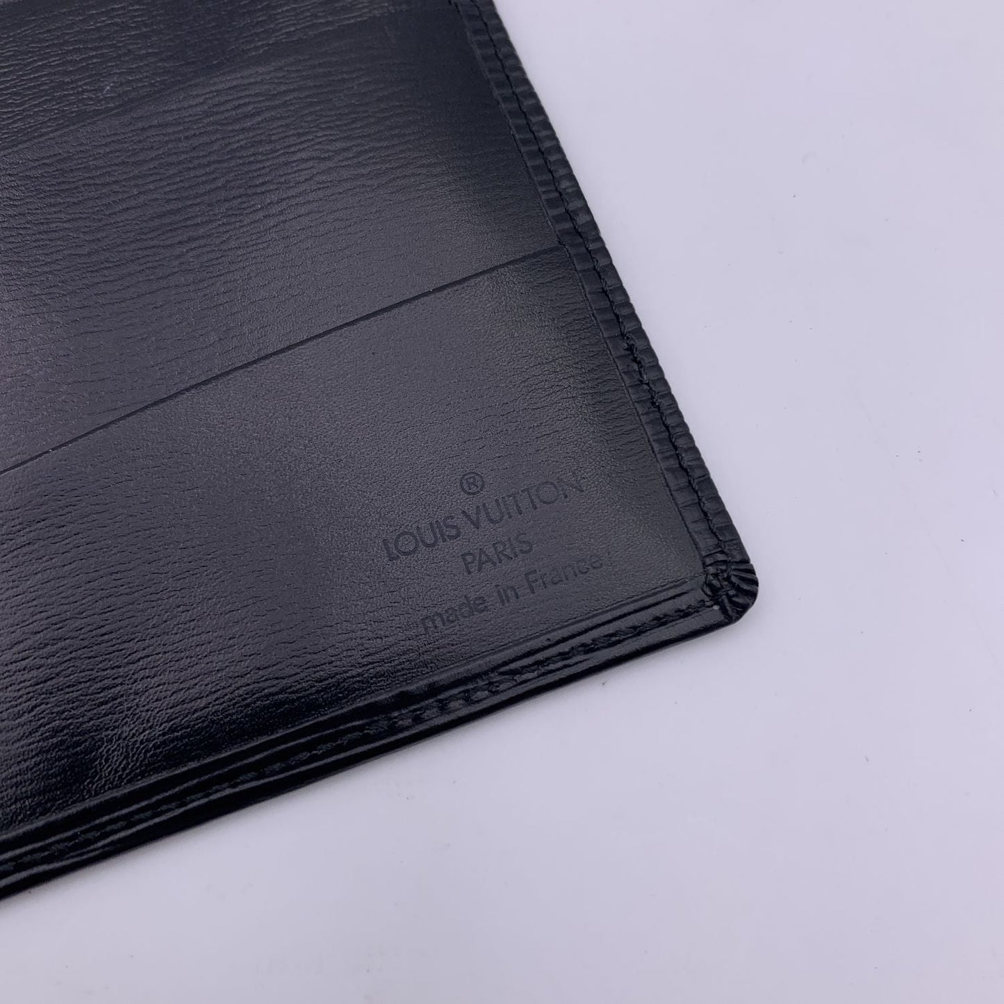 LOUIS VUITTON Vintage Black Epi Leather Long Card Wallet Ticket Holder
