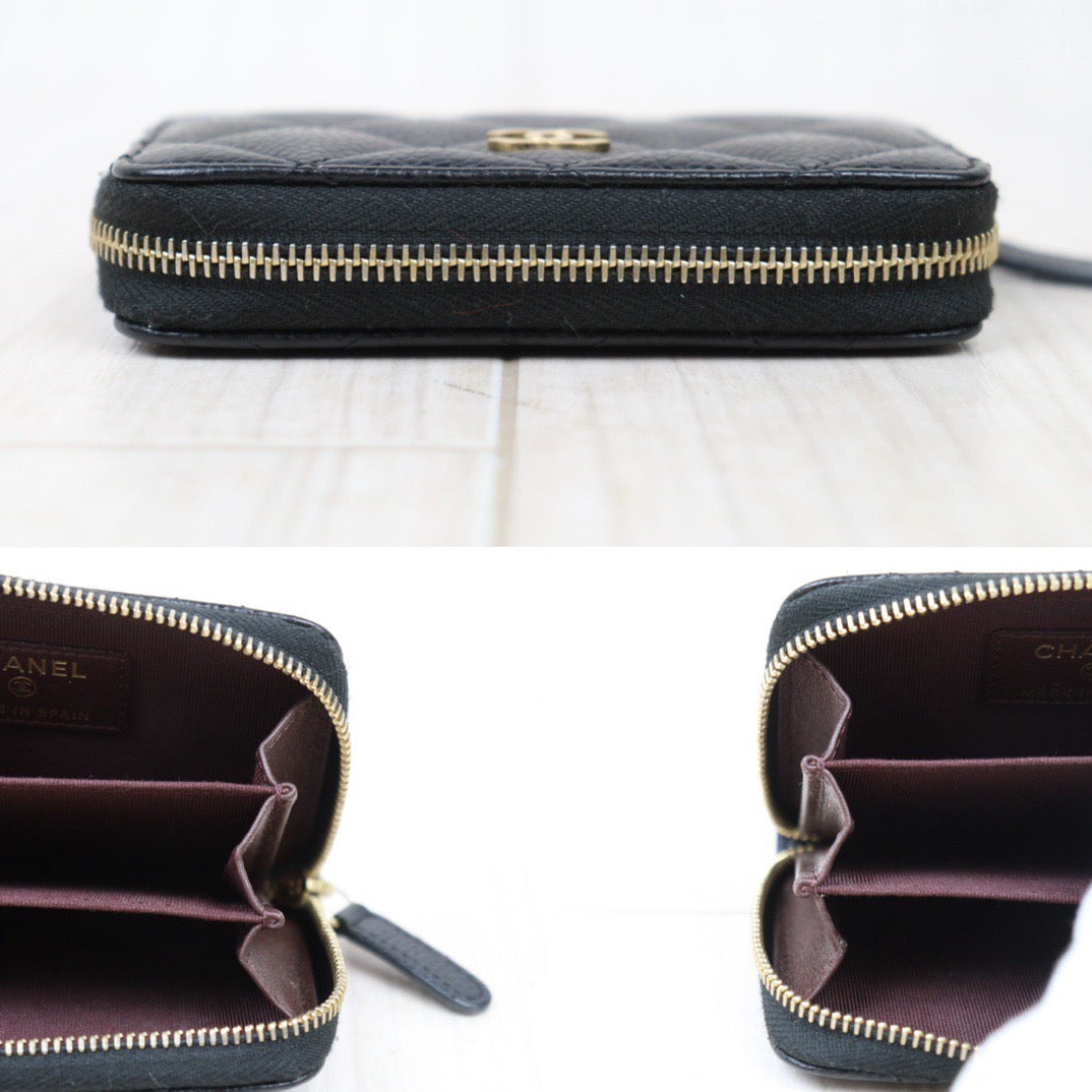 Rank A｜Chanel Caviar Skin Wallet Black Made in 2019 Year｜S24061731