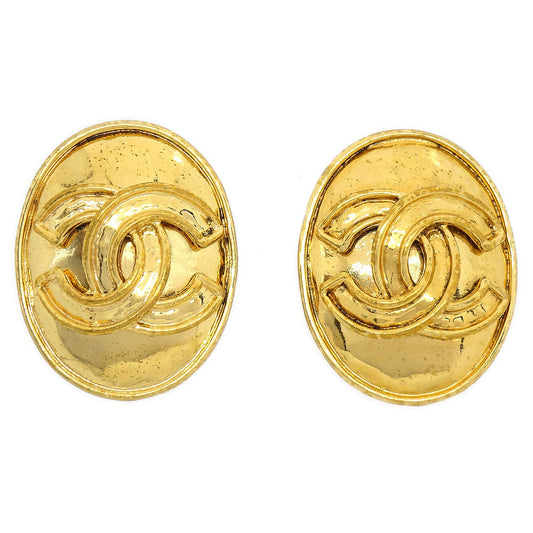 Chanel 1994 Oval Earrings Gold Small