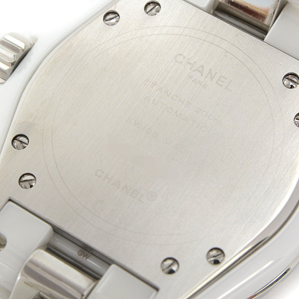 Chanel J12 Ceramic Automatic Watch with Diamond Bezel & Bracelet, White Dial, H1422