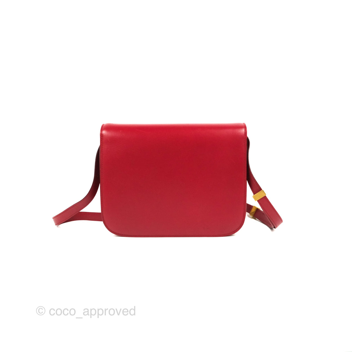 Celine Medium Classic Box Flap Red Calfskin