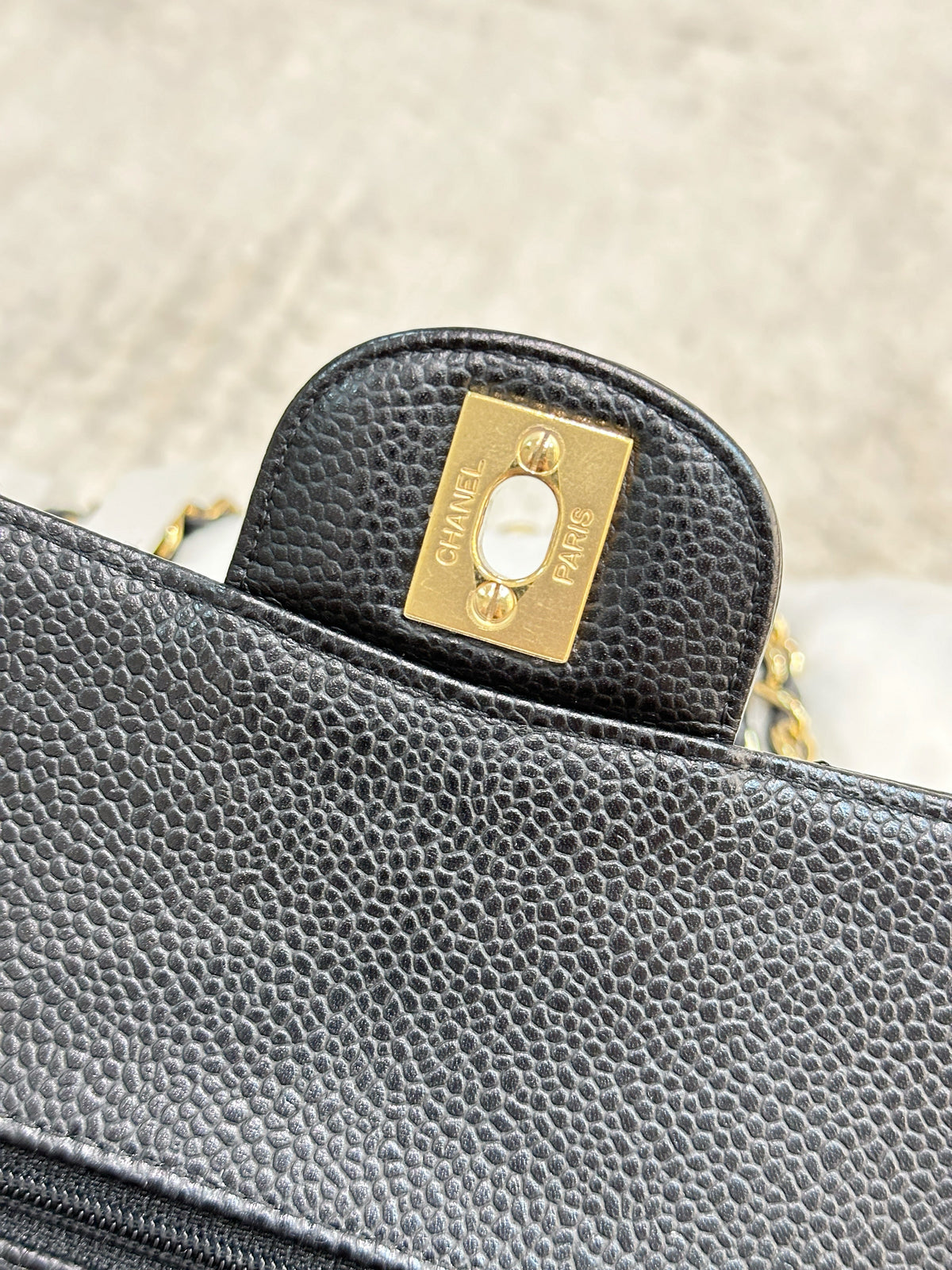 Chanel Medium Classic Flap Caviar Black Gold Hardware