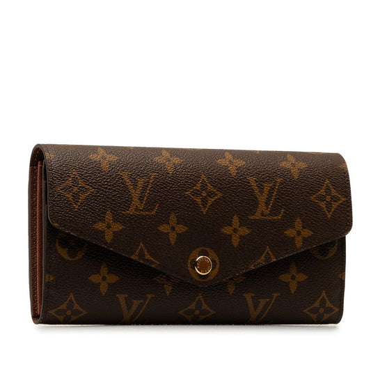 Louis Vuitton Monogram Portefolio Sarah Long Wallet M60531 Brown PVC Leather  Louis Vuitton