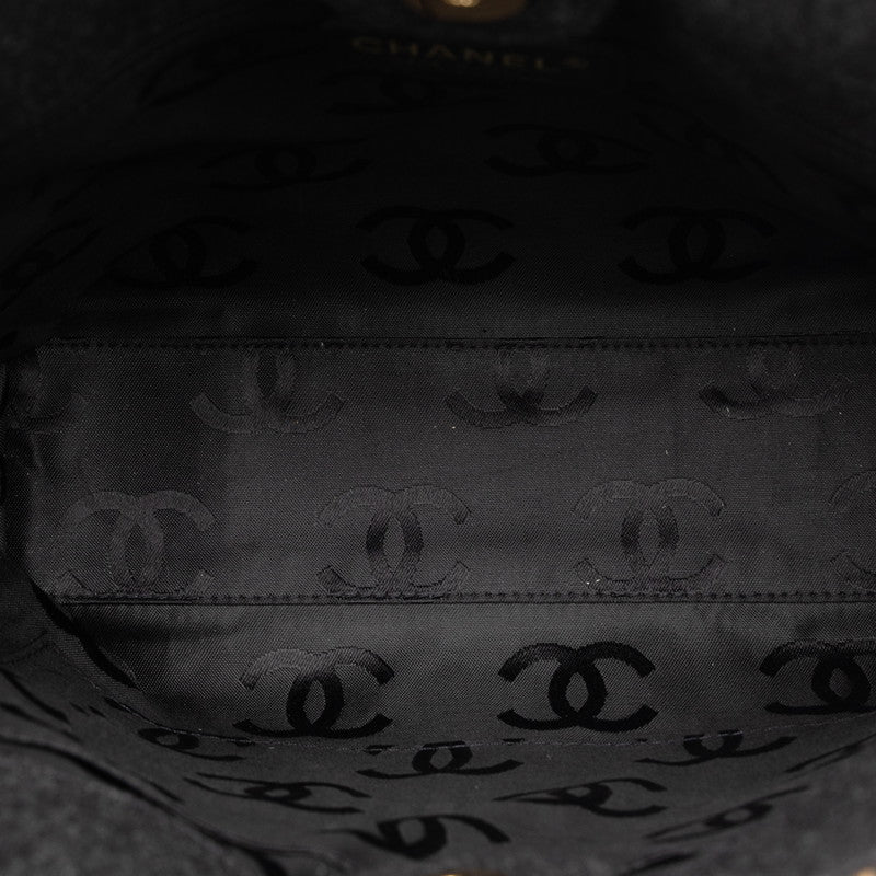 Chanel Wild Stick Coco Chain Tote Shoulder Bag Black Felt  Chanel