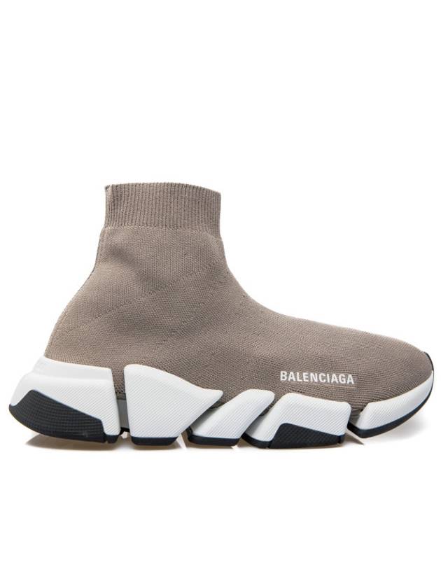 Luxury Balenciaga  Speed 2.0 High Top Sneakers Dark Beige