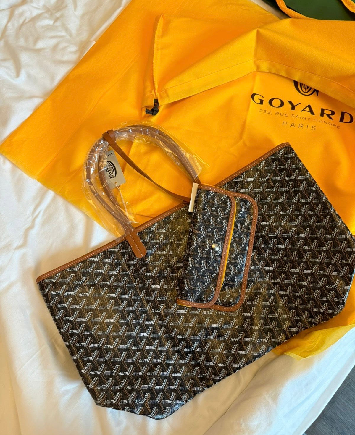 Goyard St Louis PM Black Tan Bag