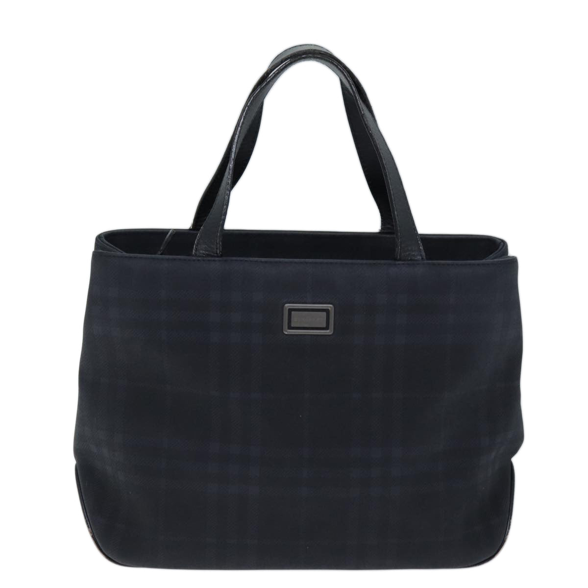 BURBERRY Nova Check Hand Bag Nylon Black Auth 73147