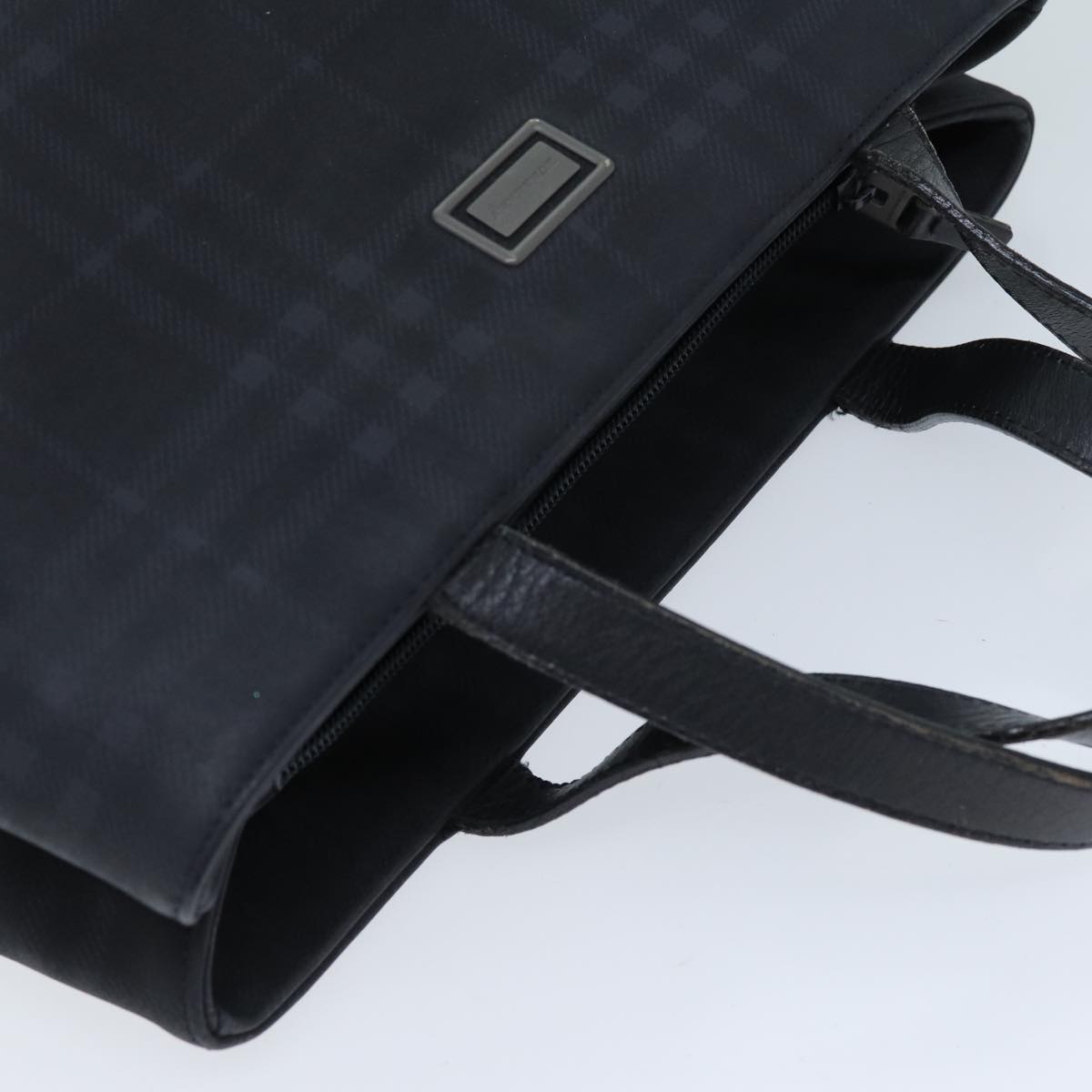 BURBERRY Nova Check Hand Bag Nylon Black Auth 73147