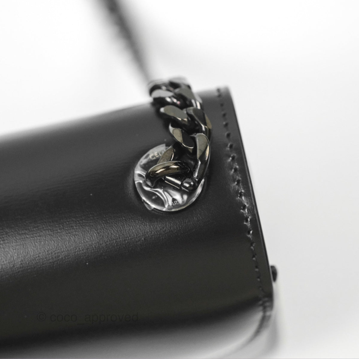 Celine Chain Besace Clea Shiny Calfskin So Black