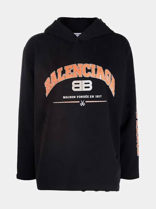 Luxury Balenciaga  BB Logo Hoodie Black