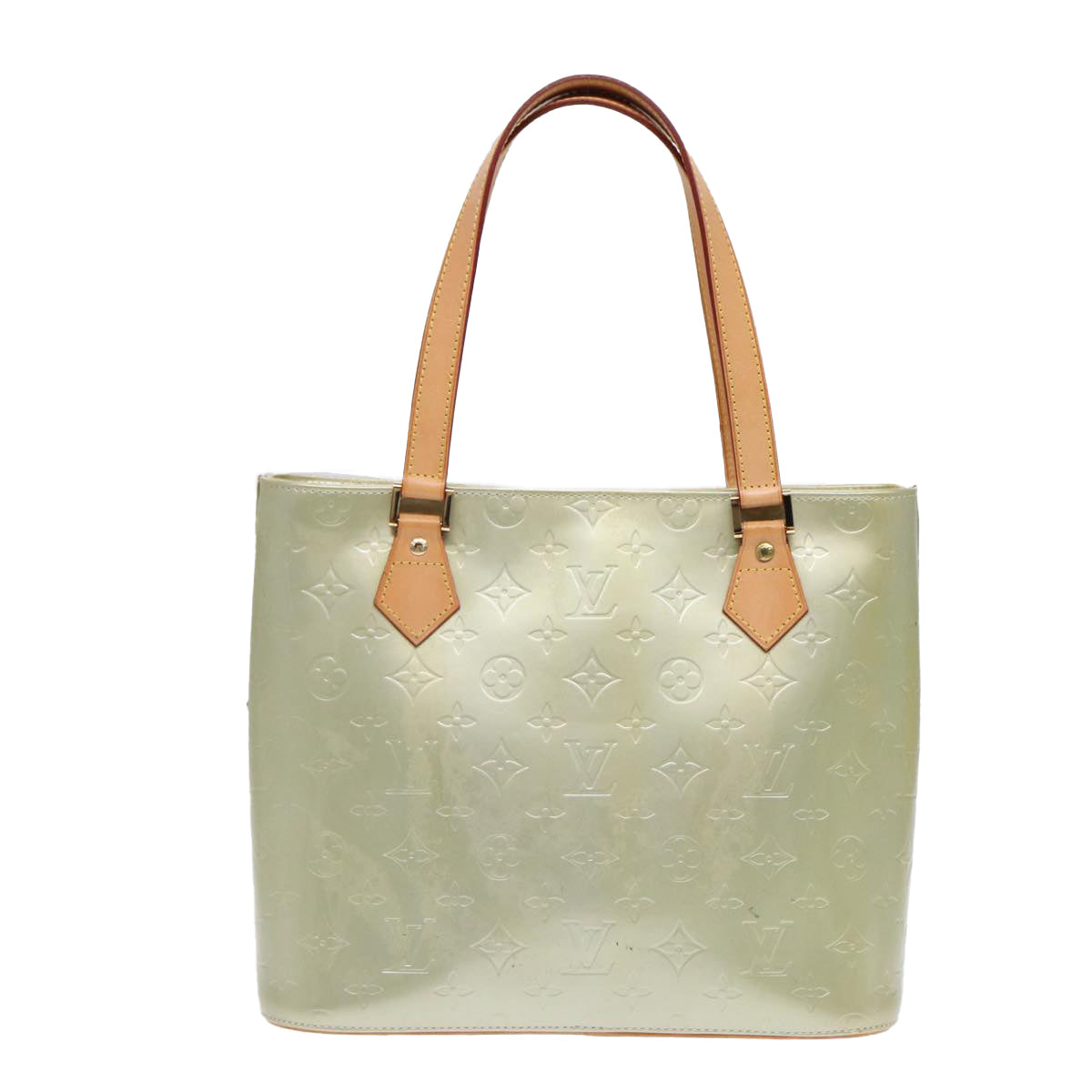 LOUIS VUITTON Monogram Vernis Houston Hand Bag Gris M91053 LV Auth 73418