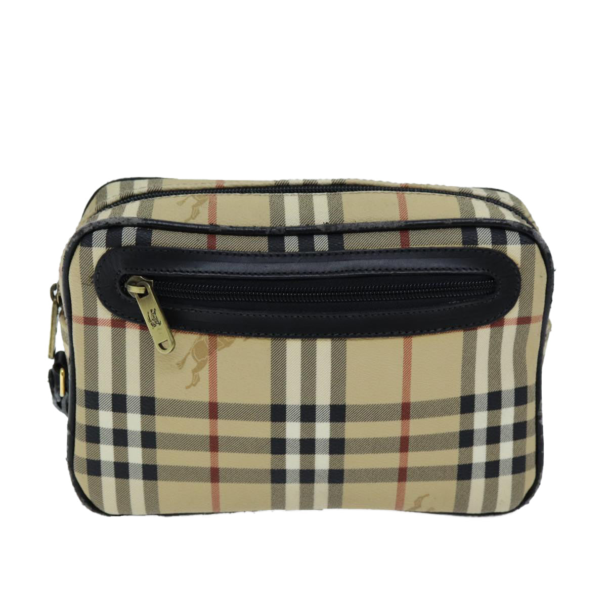 BURBERRYSs Nova Check Clutch Bag PVC Beige Auth 73528