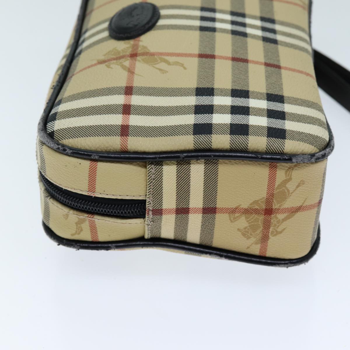 BURBERRYSs Nova Check Clutch Bag PVC Beige Auth 73528