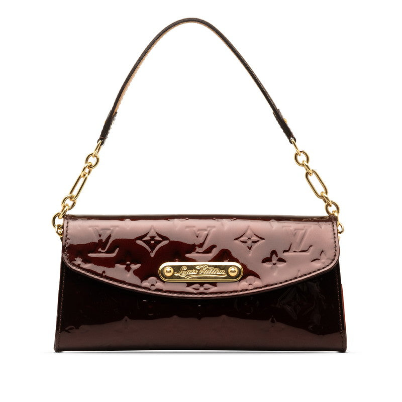 Louis Vuitton Monogram Verniss Sunset Blue Bird Chain Shoulder Bag M93542 Amarant Brown Patent Leather  Louis Vuitton