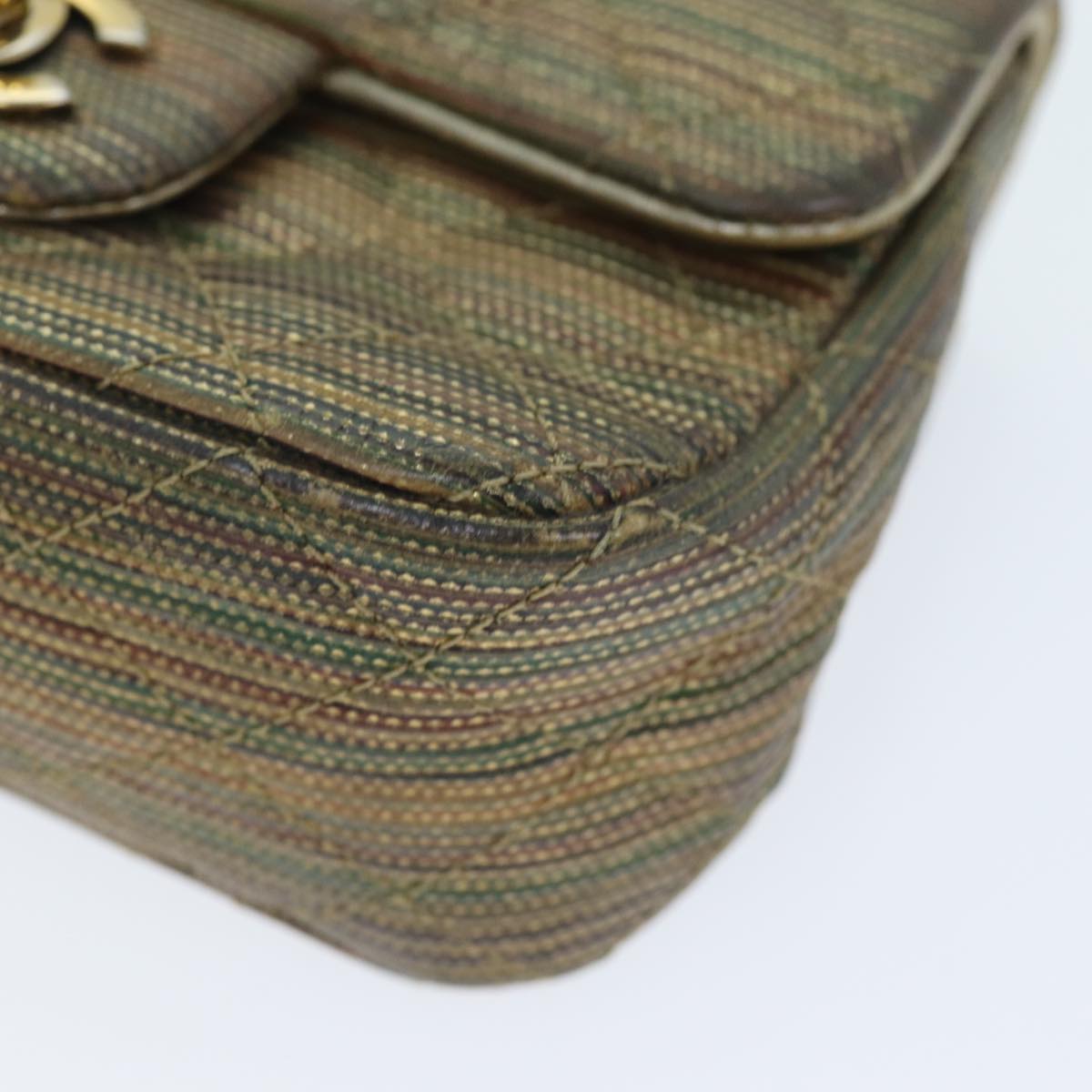 Top Quality Chanel Matelasse Chain Shoulder Bag Coated Canvas Gold CC Auth 73654A