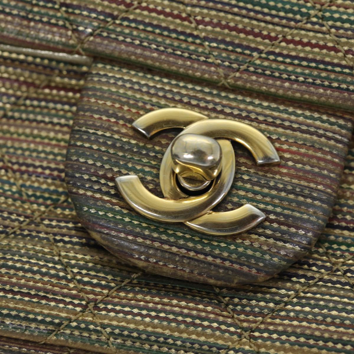 Top Quality Chanel Matelasse Chain Shoulder Bag Coated Canvas Gold CC Auth 73654A