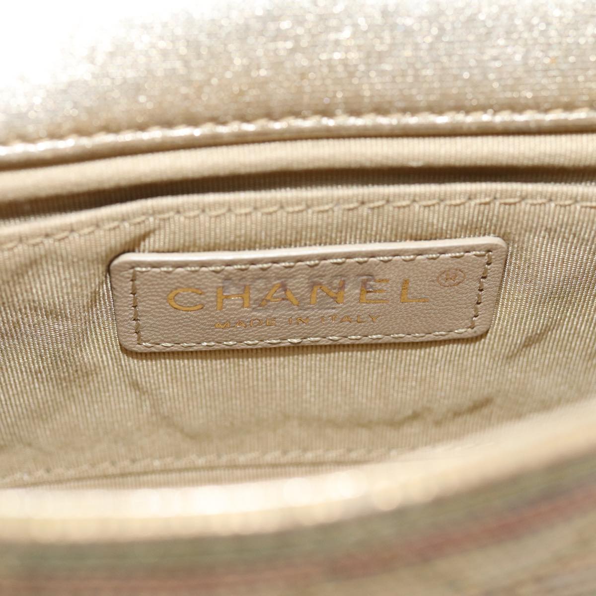Top Quality Chanel Matelasse Chain Shoulder Bag Coated Canvas Gold CC Auth 73654A
