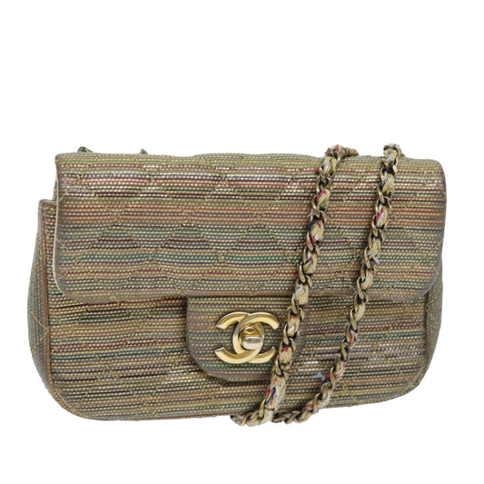 Top Quality Chanel Matelasse Chain Shoulder Bag Coated Canvas Gold CC Auth 73654A