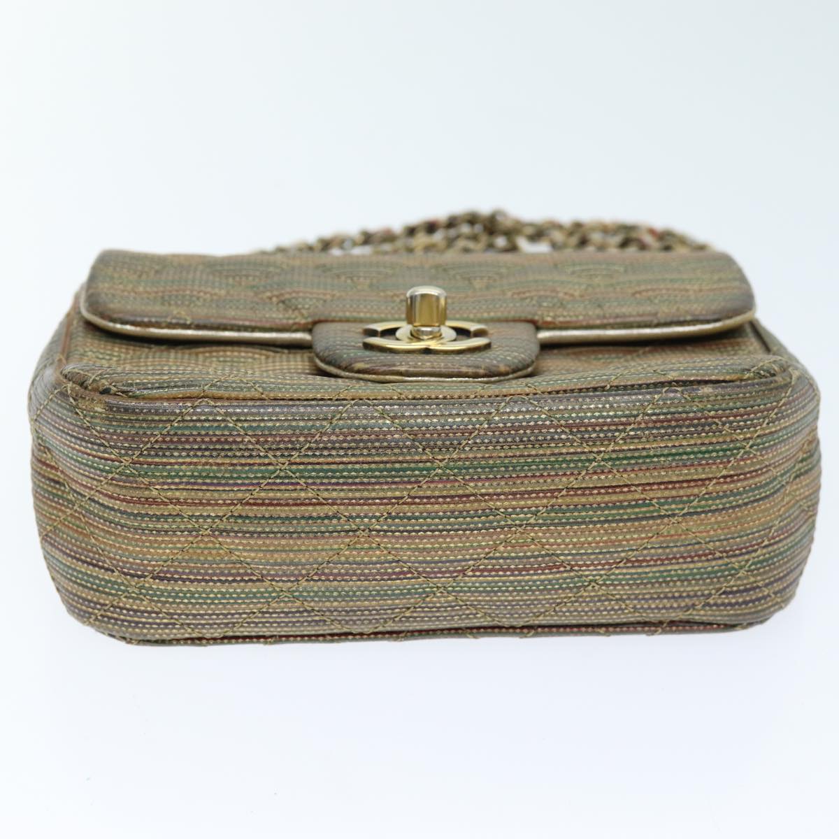 Top Quality Chanel Matelasse Chain Shoulder Bag Coated Canvas Gold CC Auth 73654A
