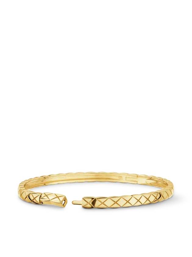 Coco Crush Quilted Diamond Motif Bracelet Gold Chanel