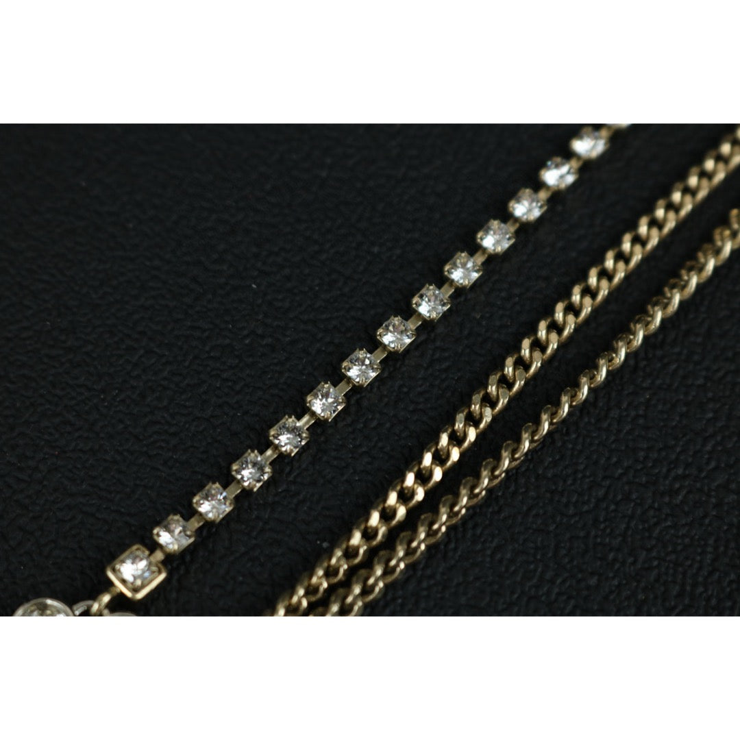 Excellent（Rank SA）｜ CHANEL Coco Mark Four leaf clover Rhinestone Necklace｜X25030108