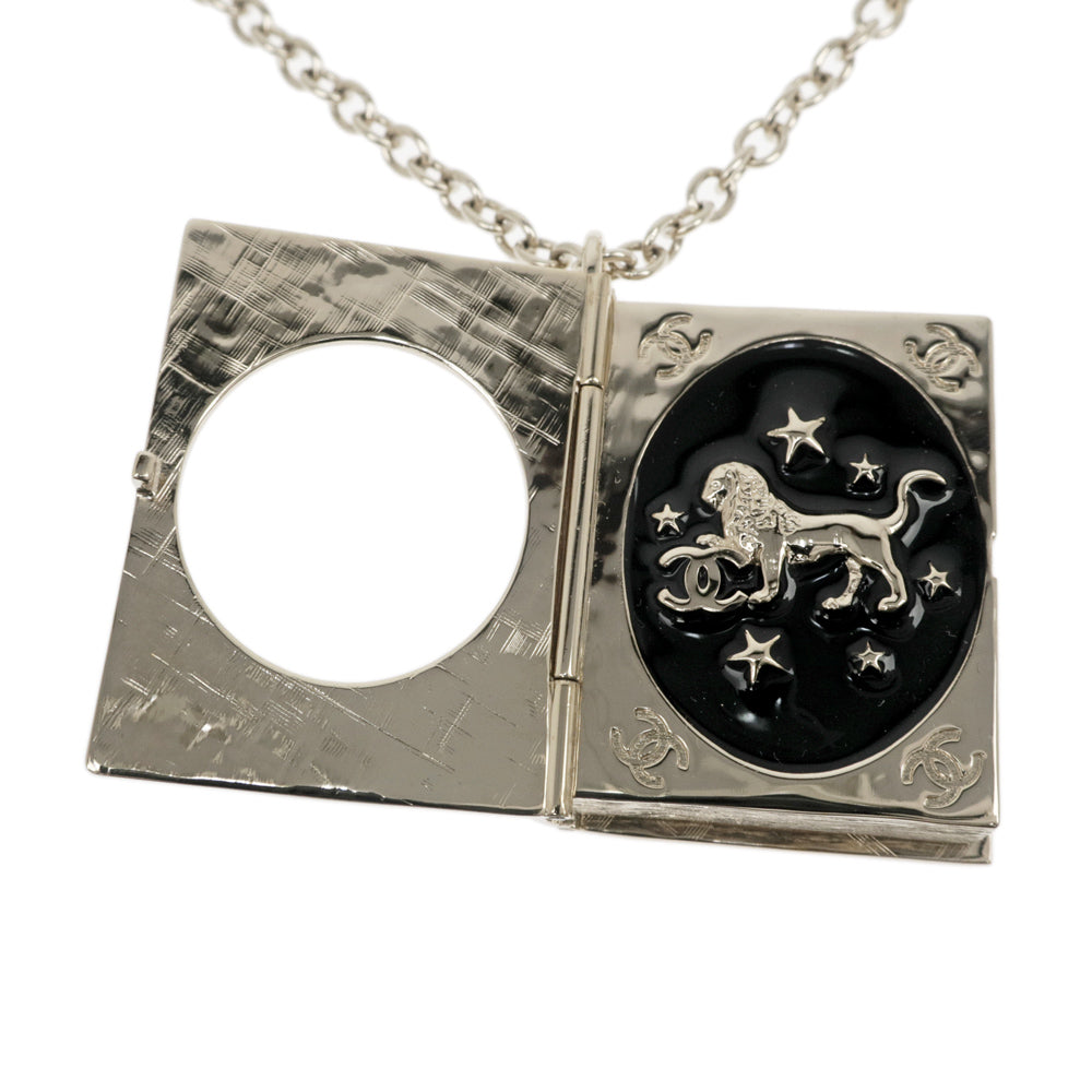 CHANEL Book Charm Necklace AB7521 B22C Coco Lock Pendant Long Chain Accessories