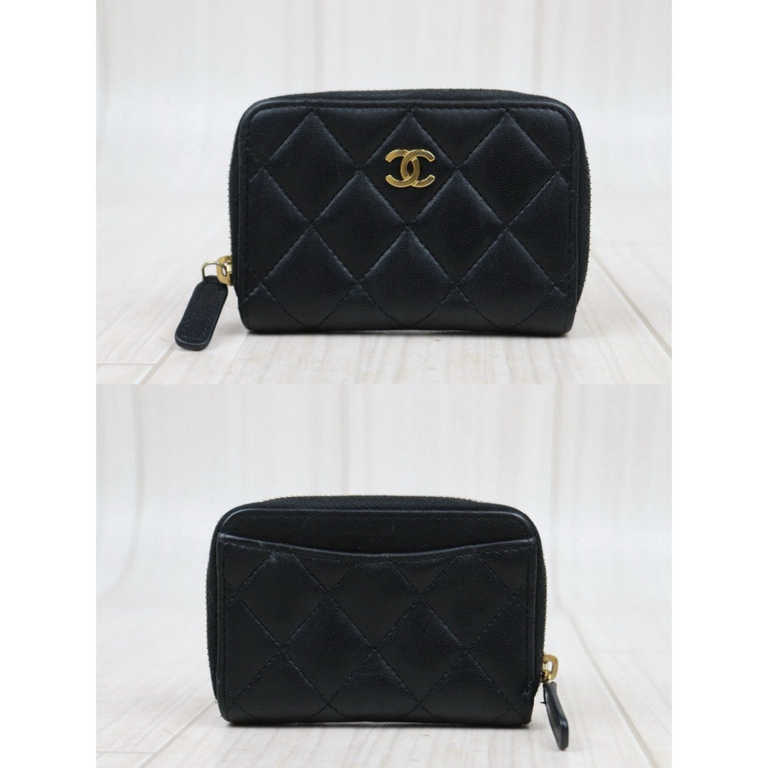 Good ( Rank AB)｜CHANEL Lambskin Card Holder Black Made In 2022 - 2023 Year｜25032705
