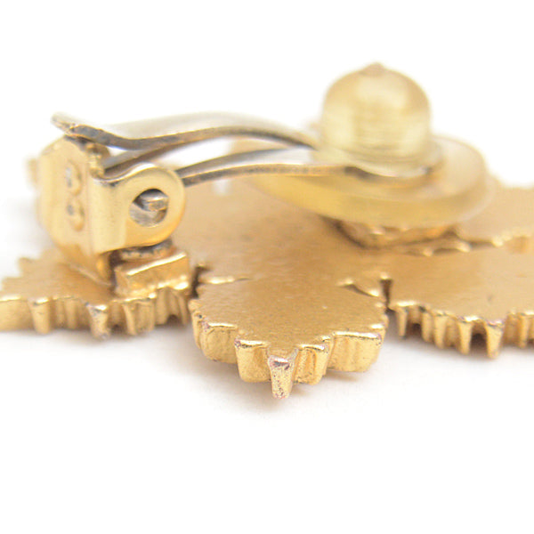 Chanel Snowflake Earrings Gold 01A