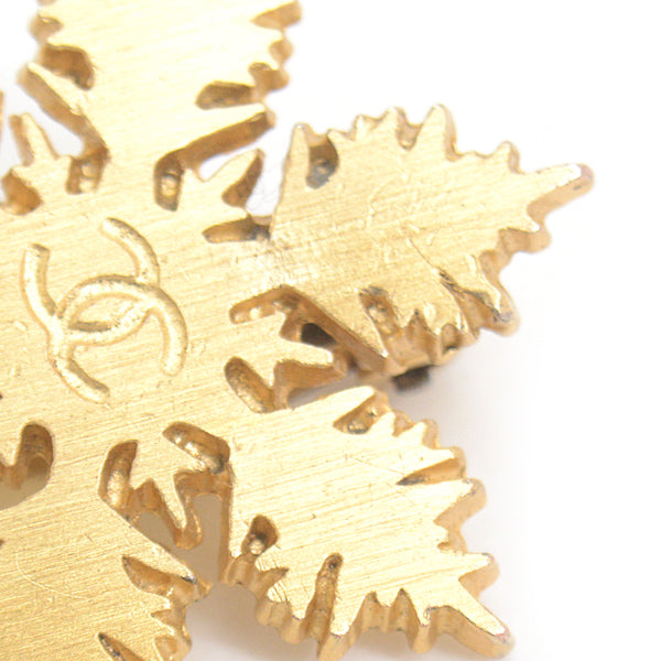 Chanel Snowflake Earrings Gold 01A