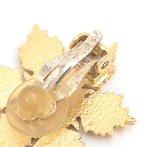 Chanel Snowflake Earrings Gold 01A