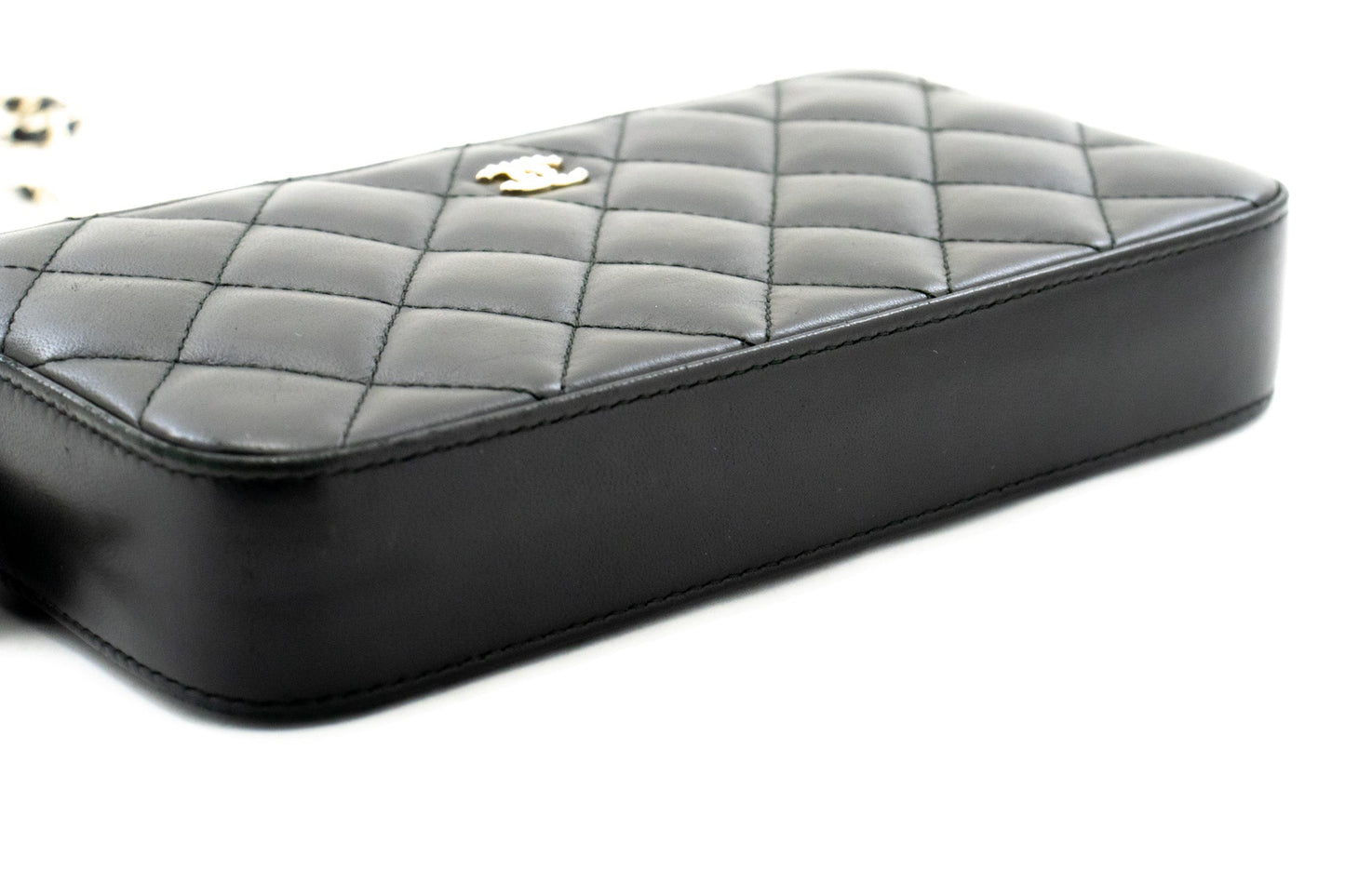 Top Quality Chanel Lambskin Pearl Wallet On Chain WOC Double Zip Chain Bag
