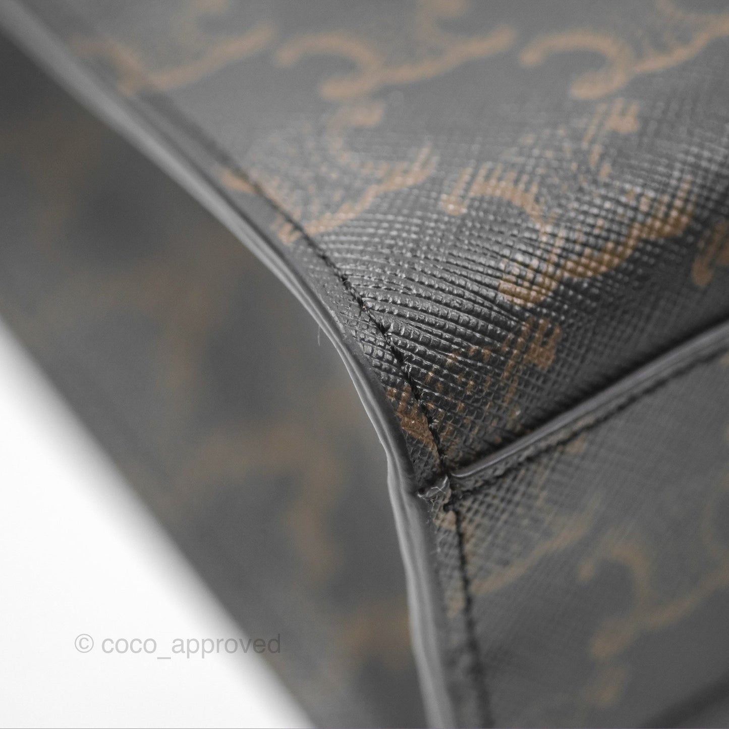 Celine Small Vertical Cabas Tote Triomphe Canvas Tan