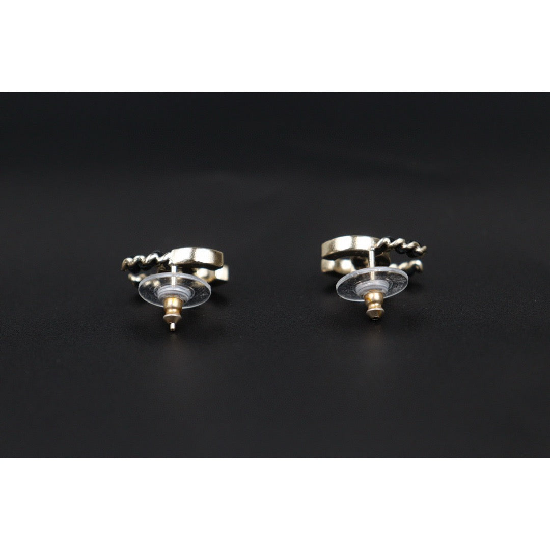 Very Good ( Rank A) ｜CHANEL COCO Mark Satin cc Chain Diamond Earrings ｜V25052510