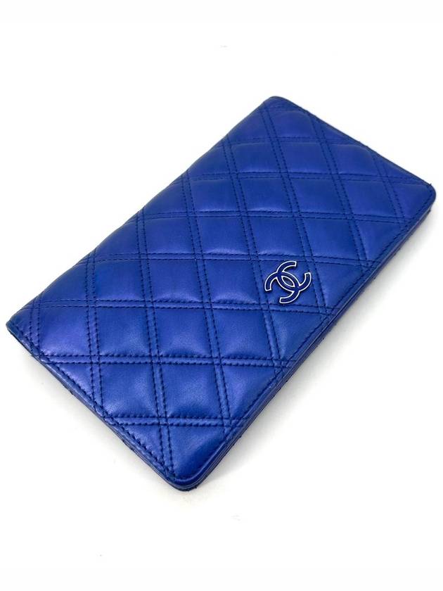 Mademoiselle lambskin flap long wallet Chanel