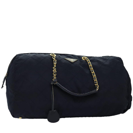 PRADA Boston Bag Nylon Navy Auth 74102