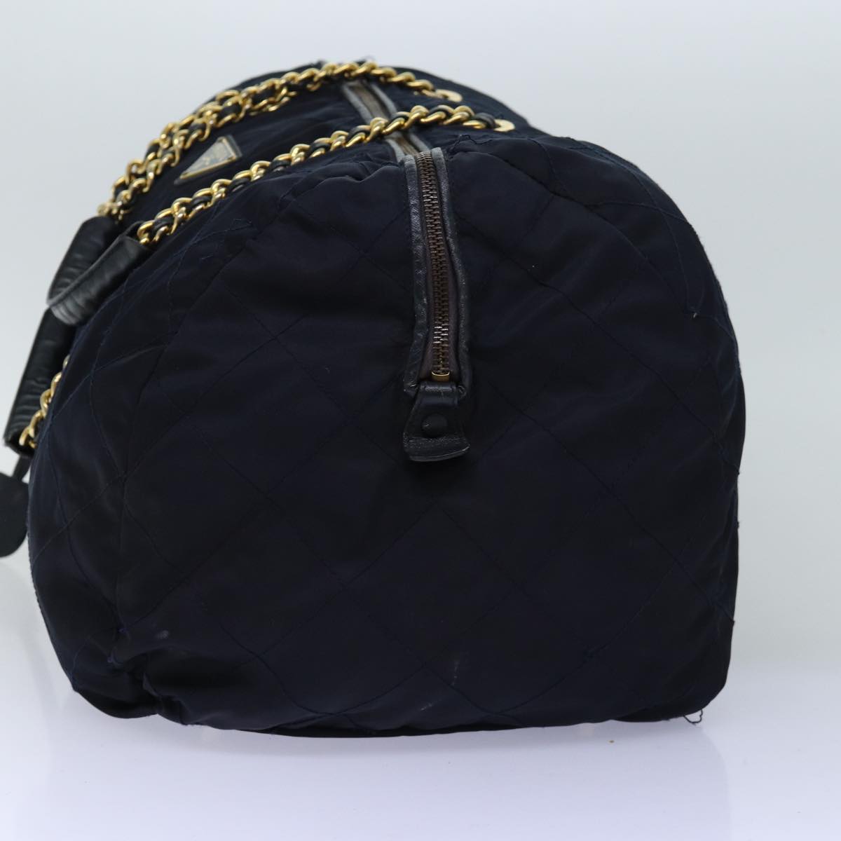 PRADA Boston Bag Nylon Navy Auth 74102