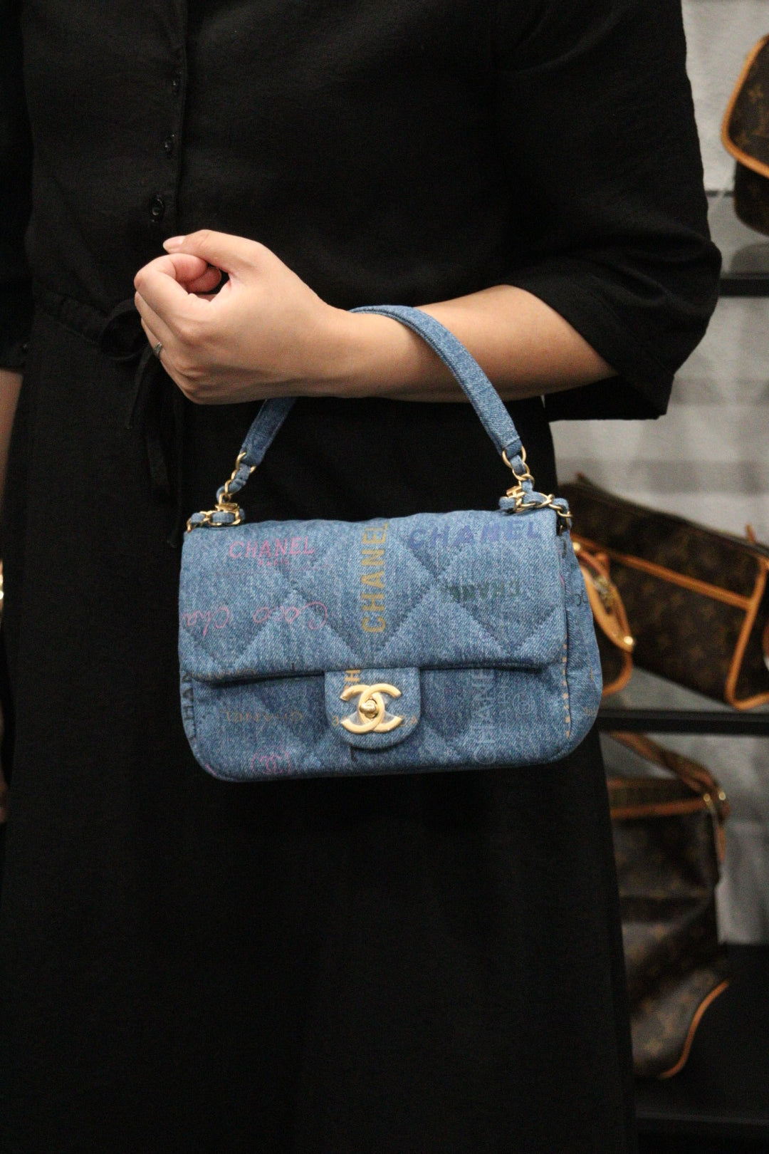 Rank A ｜ CHANEL Denim Small Flap Chain Shoulder ｜23102819