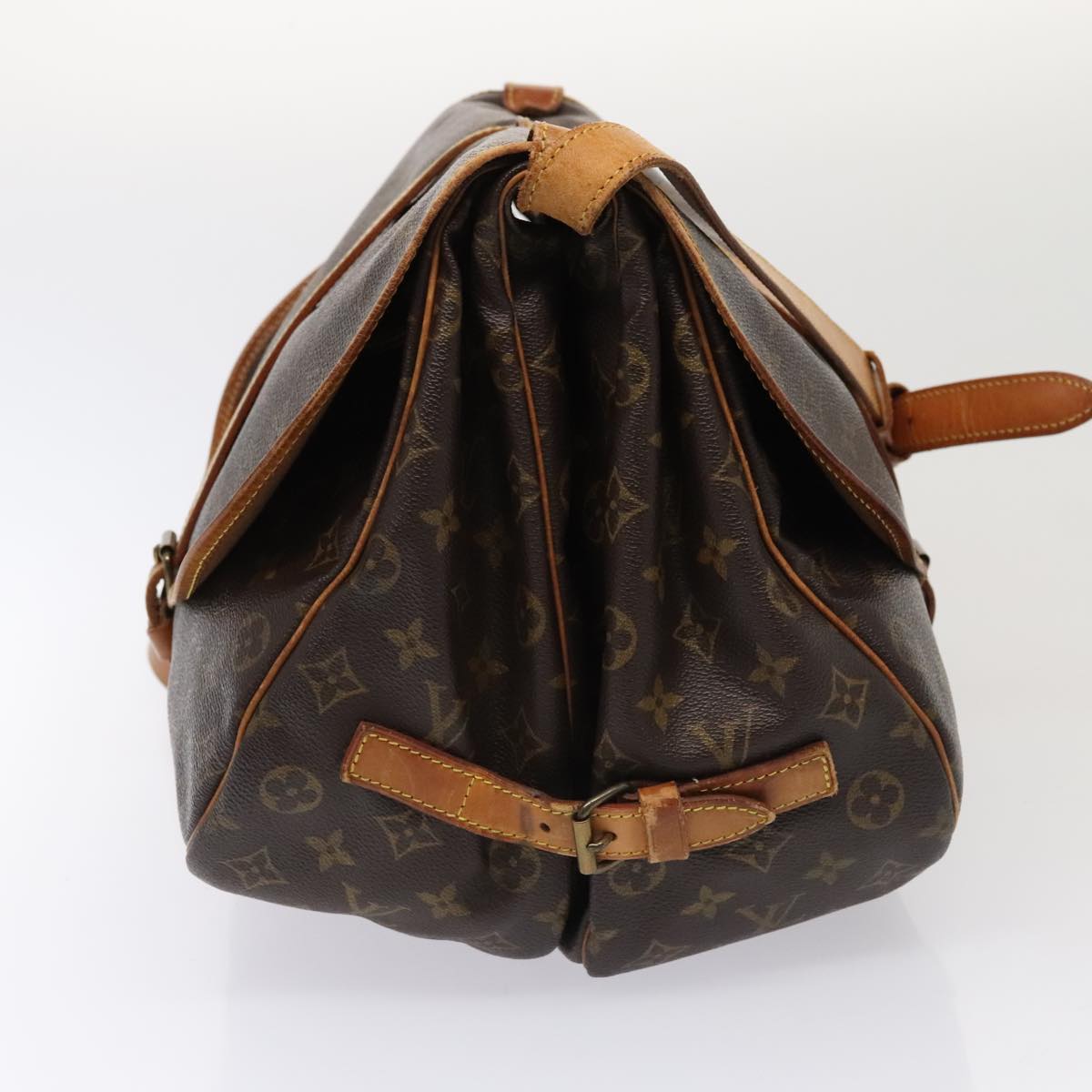 LOUIS VUITTON Monogram Saumur 35 Shoulder Bag M42254 LV Auth 74367