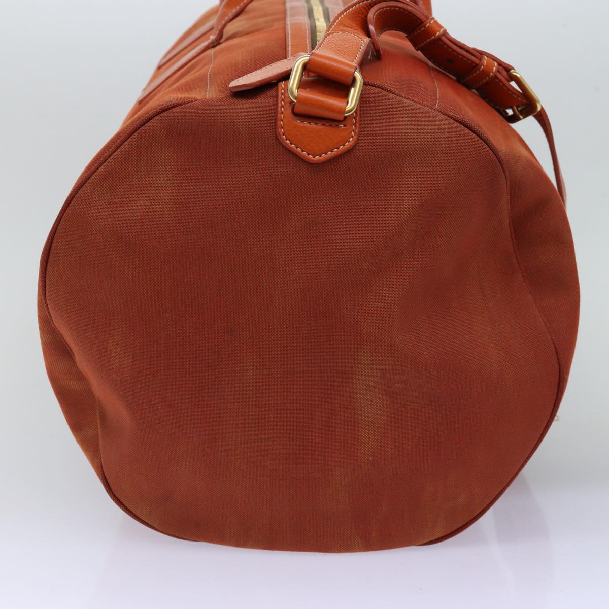 PRADA Boston Bag Canvas 2way Orange Auth 74405