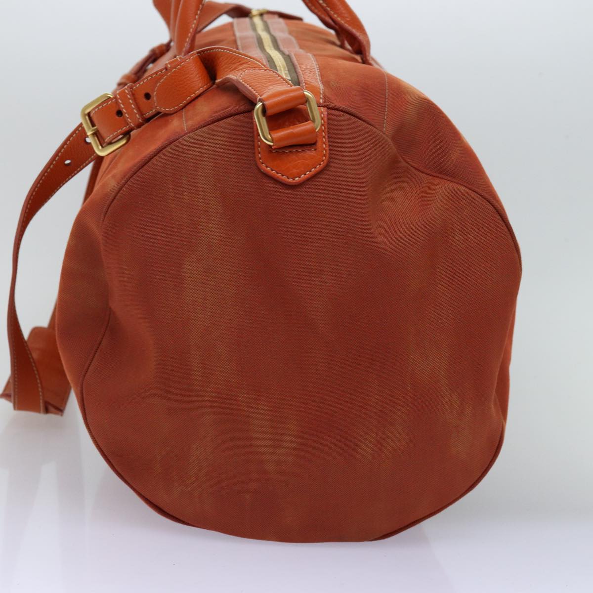 PRADA Boston Bag Canvas 2way Orange Auth 74405