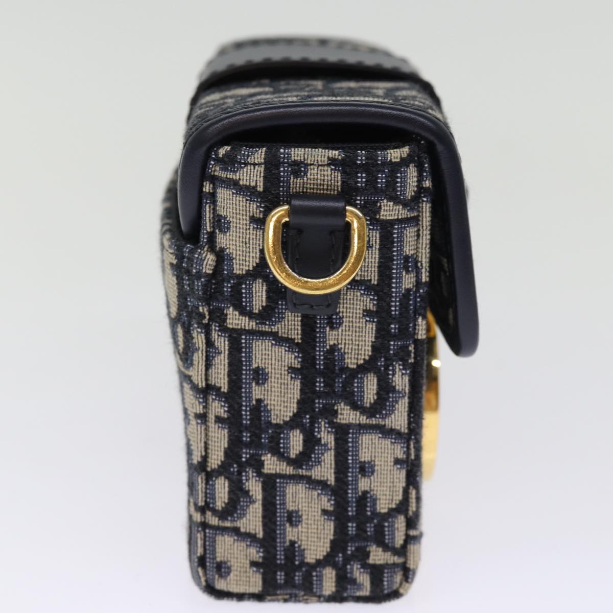 CHRISTIAN DIOR Trotter Canvas Shoulder Bag Navy Auth 74612SA