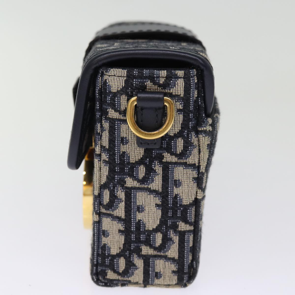 CHRISTIAN DIOR Trotter Canvas Shoulder Bag Navy Auth 74612SA