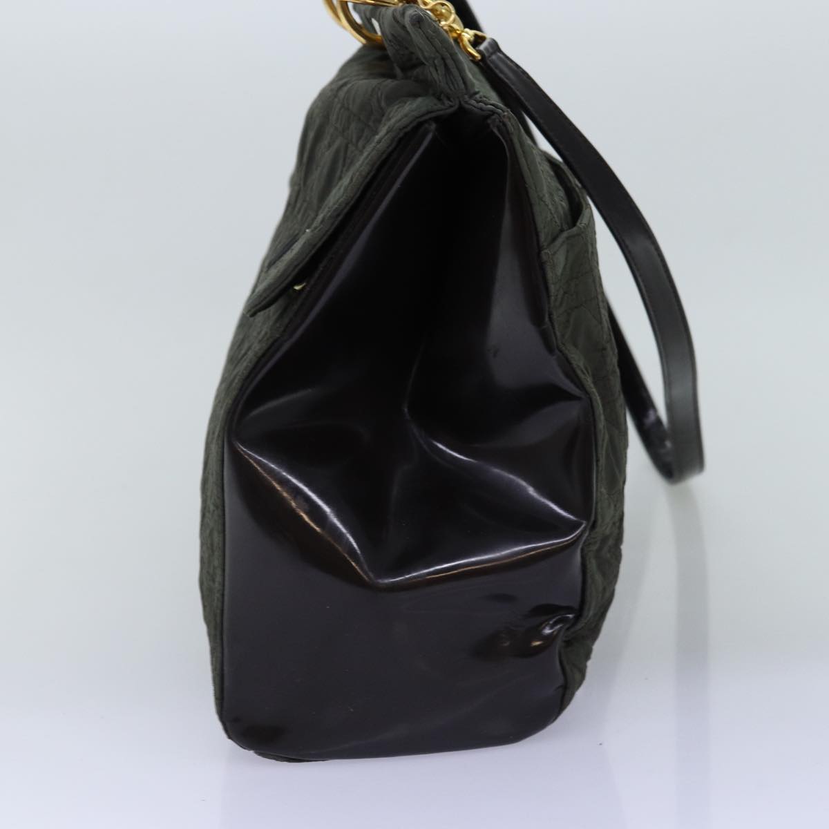 CHRISTIAN DIOR Canage Hand Bag Nylon 2way Khaki Auth 74669