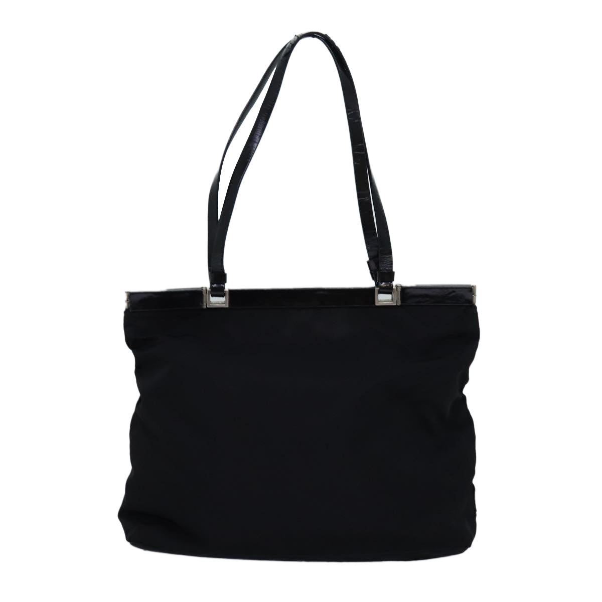 PRADA Hand Bag Nylon Black Auth 74736