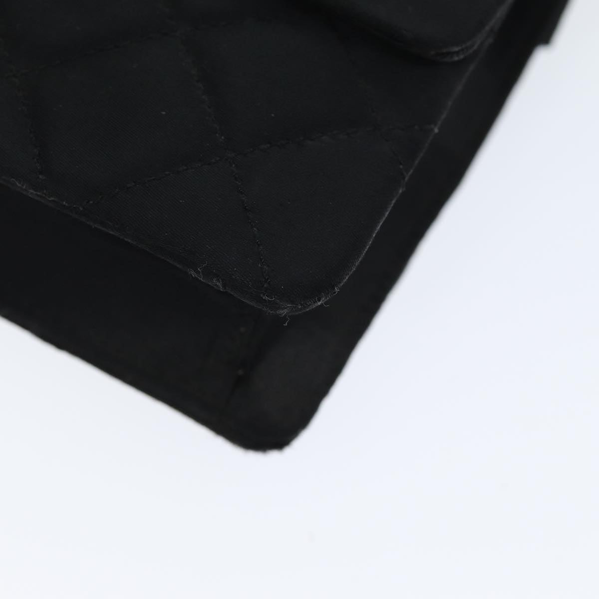 Top Quality Chanel Matelasse Chain Shoulder Bag Satin Paris limited Black CC Auth 74757A
