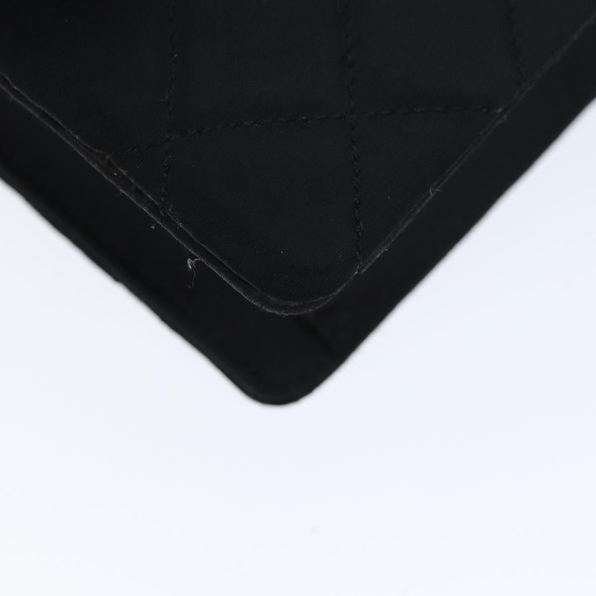 Top Quality Chanel Matelasse Chain Shoulder Bag Satin Paris limited Black CC Auth 74757A