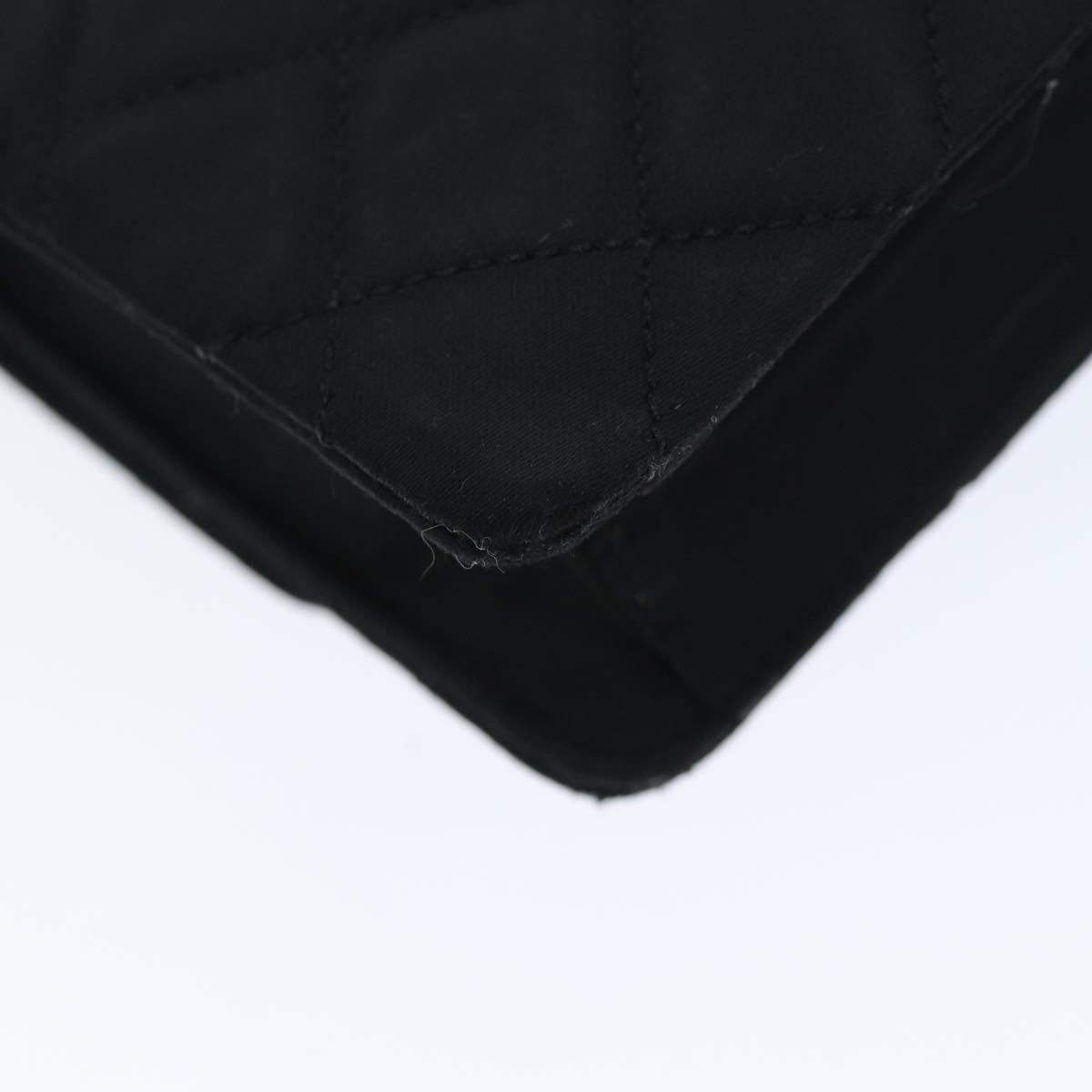 Top Quality Chanel Matelasse Chain Shoulder Bag Satin Paris limited Black CC Auth 74757A