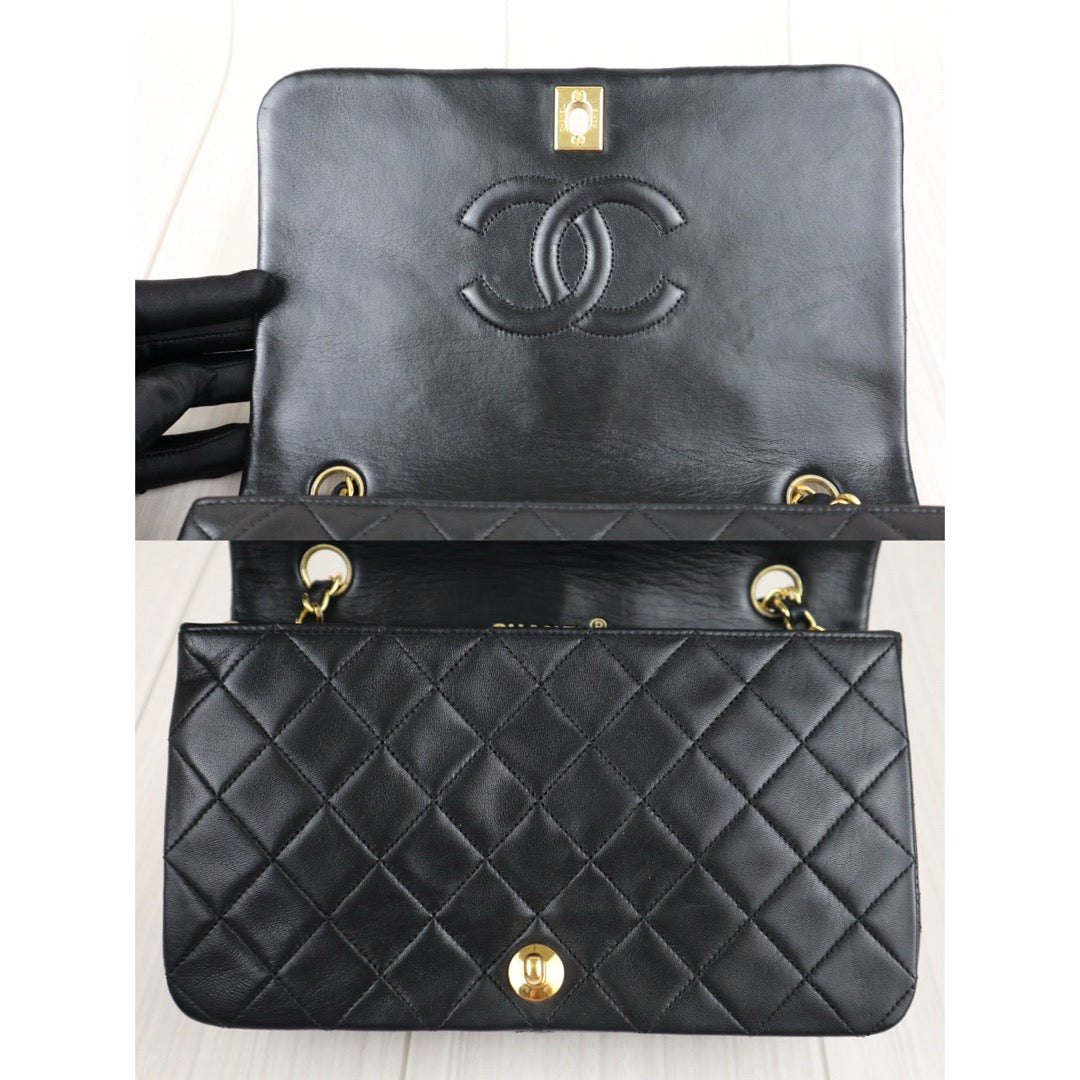 Good ( Rank AB)｜ CHANEL Matrasse  Lamb Skin Flap 23 Chain Bag Black Made in 1989-1991 Year｜J25060507