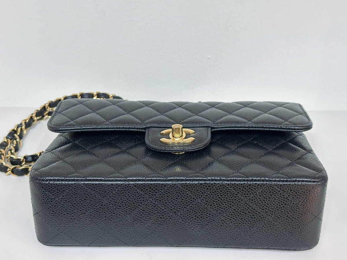 Chanel Small Classic Quilted Caviar Double Flap Bag Black