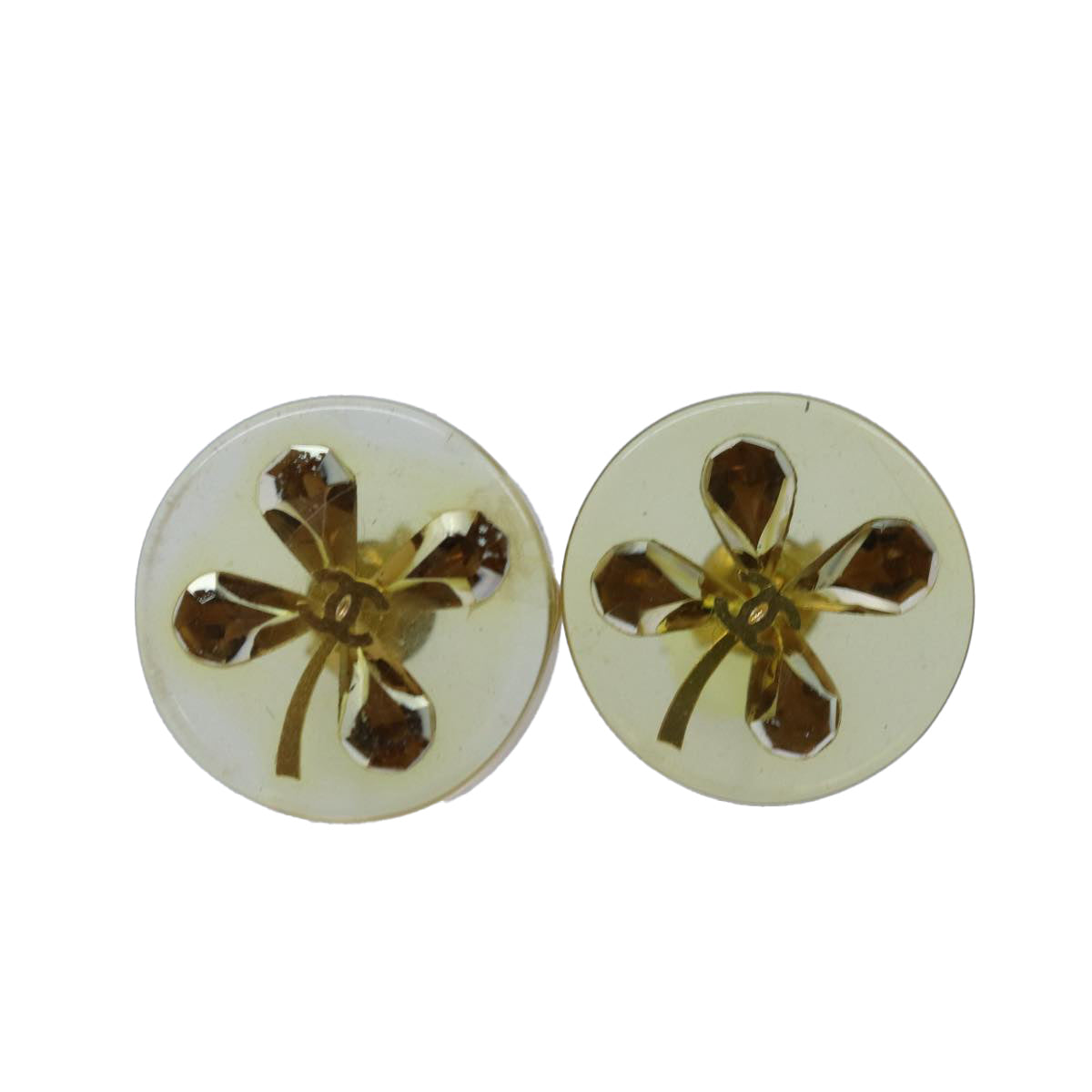 Top Quality Chanel Pierce Earring Gold CC Auth 74802